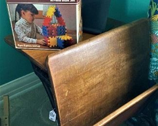 Old school desk; Wee Waffle Blocks