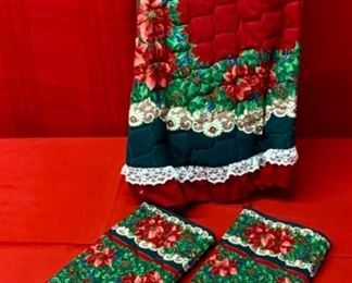 CLEARANCE  !  $4.00 NOW, WAS $16.00........Hand Stitched Tree Skirt and 2 Stockings(J409)