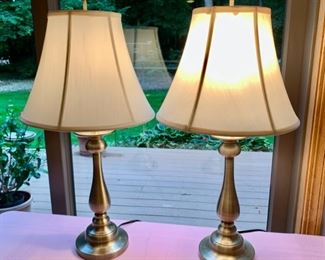 REDUCED!  $15.00 NOW, WAS $20.00......Pair of Silver Lamps 28 1/2" tall (J572)