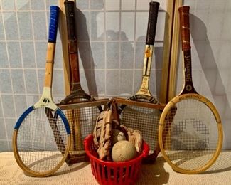 CLEARANCE  !  $5.00 NOW, WAS $20.00......vintage tennis rackets and more (J297)