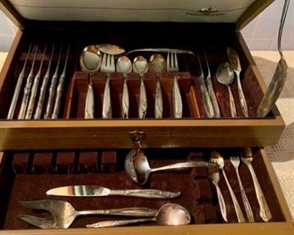 $25.00.........Holmes and Edwards Silverplate Flatware Set with box  (J334)