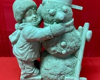 CLEARANCE  !  $3.00 NOW, WAS $12.00...........Child and Snowman 13" tall (J384)
