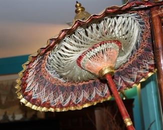 Tall Thai Umbrella, Purchased in Thailand used by Thai Servants. 