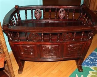 Antique Chinese Baby Crib, hand carved.