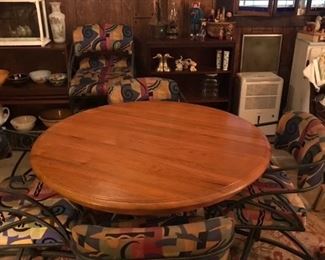 Table and chairs, books, collectibles