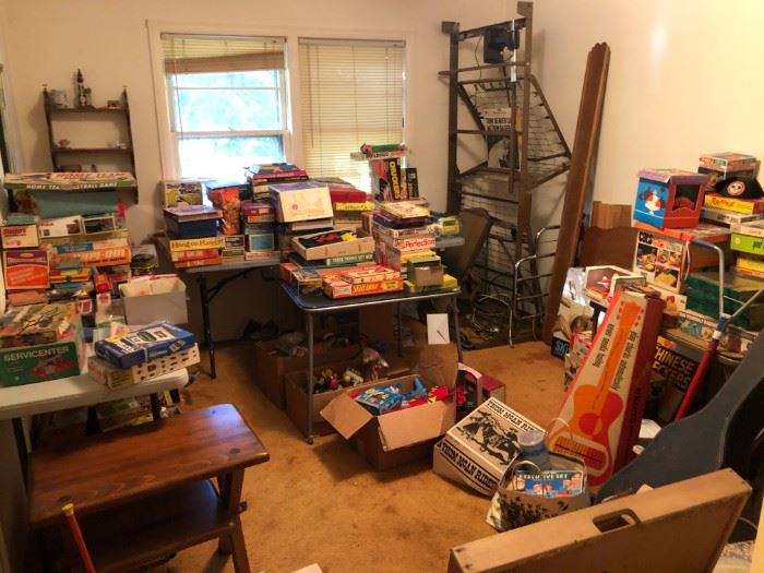 some of the vintage toys and games