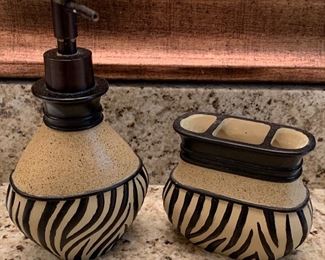 Zebra Soap and Toothbrush Accessories 