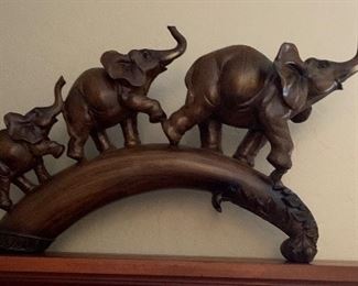 Carved Wood Elephants