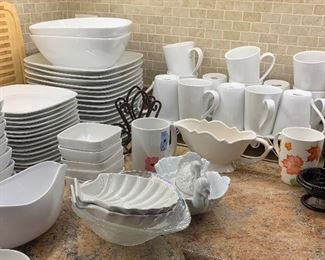 Assorted White Dinnerware 