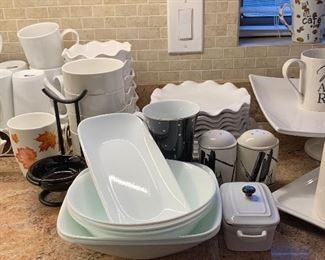 Assorted White Dinnerware, Serving Pieces