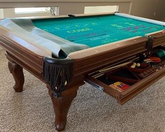 Pool Table comes with all the accessories, including Ping Pong Cover and Casino Games