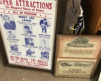 Vintage music poster and antique railroad Shares