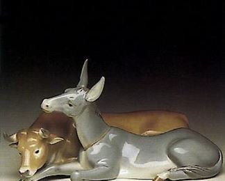 Lladro Nativity Bull & Donkey  #5744 with Box
