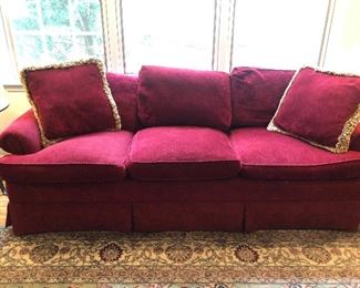 Stickley Red 3 Cushion Sofa
