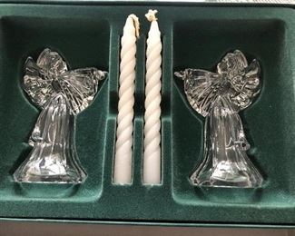 Waterford Marque Angel Candlesticks in Box