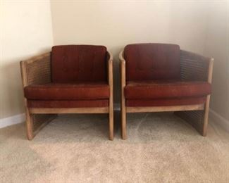  Late Century Vintage Cane and Wood Chairs