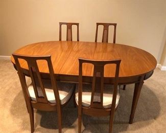 Late Century Triune Drexel Table & 4 Chairs
