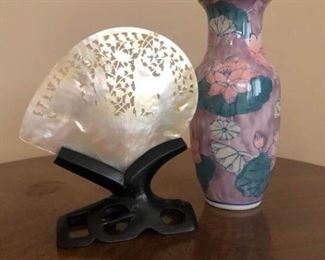 Antique Chinese Carved Mother of Pearl Shell