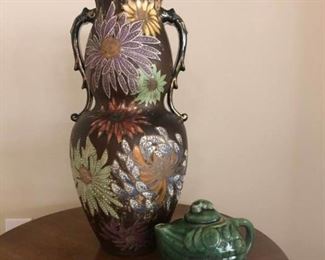 Antique Moriage Vase and Ceramic Decor TeaPot