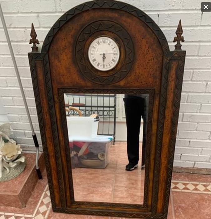 Antique mirror clock