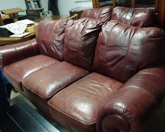 Leather sofa--looks better in person --soft and lovely leather