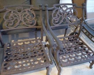 forshaw lawn chairs, many with cushions--4 single, one 3 cushion(originally 700) --all St.Augustine --