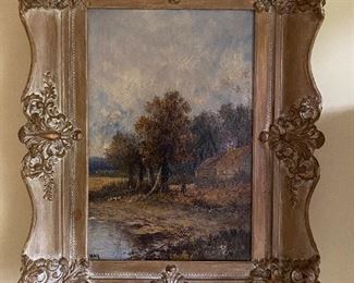 2. Original Oil painting, probably 1920s or 30s.  Artists signature says MAY or MAV $400