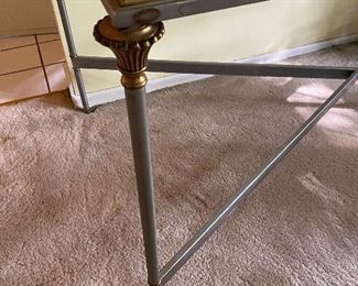 3. Probably LaBarge vintage large glass, brass and steel table.  Very appealing and ni damage or issues.  $225