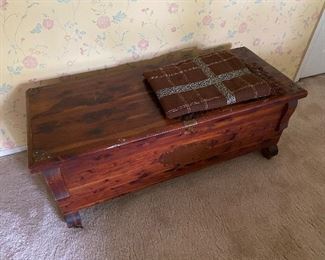 16. Cedar chest, old trunk in good shape $40