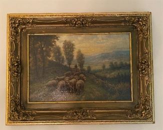 21. Very nice turn of the century oil painting in great condition.  Signature is illegible.  More details to come $400