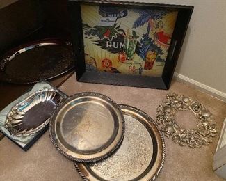 23. Silverplate trays and Rum tray, $15