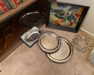 23. Silverplate trays and Rum tray, $15