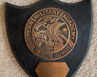 26. Western Military Academy award plaque $20