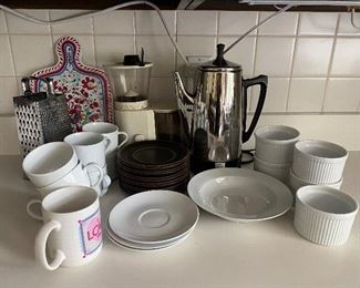 38.  Dishes and misc kitchen stuff $20