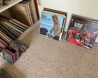 63. Shelf and extra records CDs too! $50