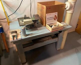 87. Rock grinder polisher with table quartz, rocks of all kinds. Mostly small.  Some geodes $100