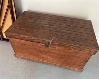 93. Wood box and folding table $15