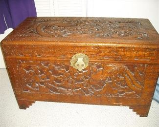 LARGE carved trunk from Indonesia with a matching smaller one....
