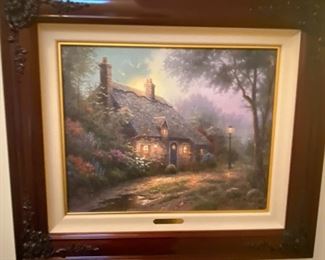 Thomas Kinkade Moonlight Cottage Oil Painting