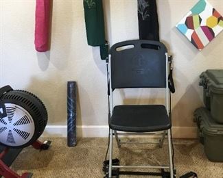 Work out chair and yoga mats