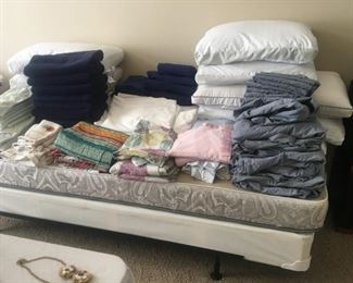 Sheets, towels, pillows