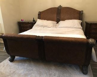 Gorgeous king size bedframe (mattress not for sale) with......