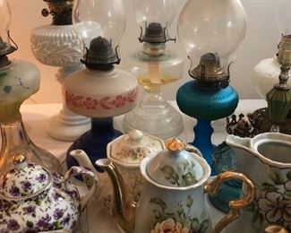 Oil Lamps, teapots