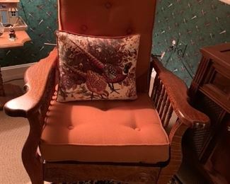 Antique oak morris chair.
