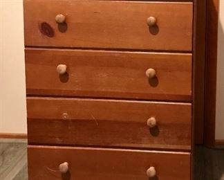 Five drawer wooden dresser