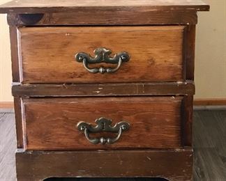 One of two rustic bedside tables - upcycle project