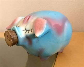 1957 Hull pottery "Corky Pig" piggy bank