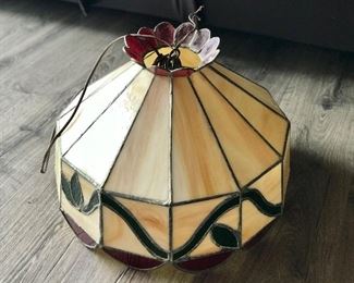 Vintage stained glass hanging lamp