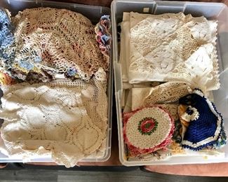 Large selection handmade doilies