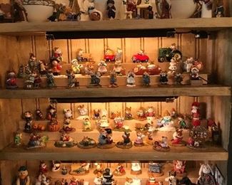 Collection of Wee Forest Folk, cabinet for sale also 